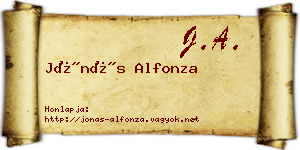Jónás Alfonza névjegykártya